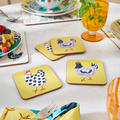 Chick Chicken Coasters, 4pk