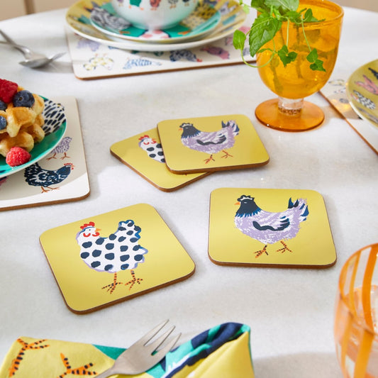 Chick Chicken Coasters, 4pk