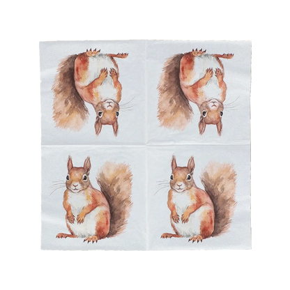 Red Squirrel Paper Napkins