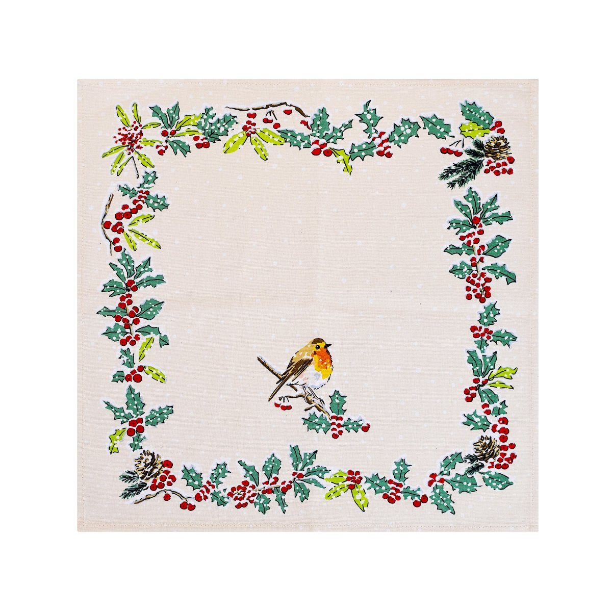 Christmas Robins Cotton Napkin - 2 Pack
