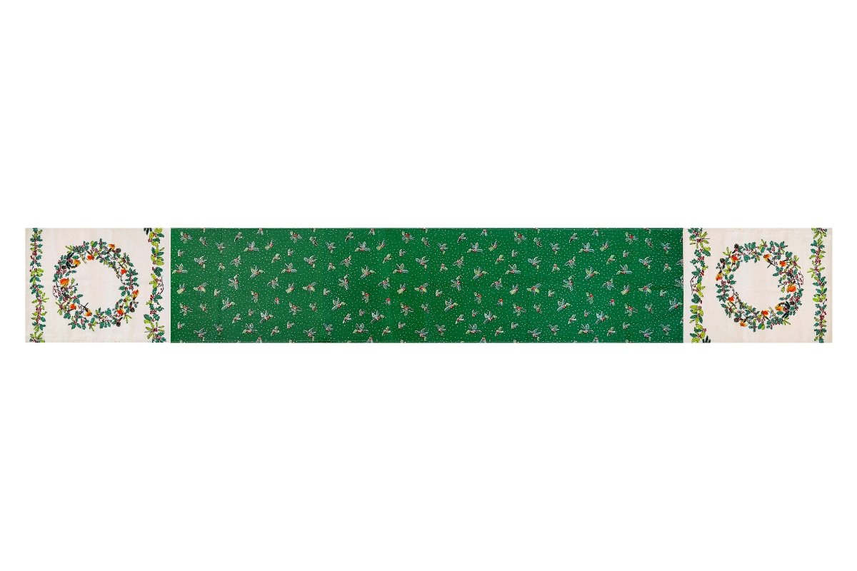 Christmas Robins Cotton Table Runner