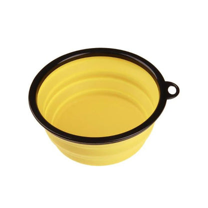 Collapsible Silicone Dog Bowl 350ml - Yellow