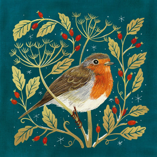 Robin and Golden Foliage RSPCA Charity Christmas Cards 2025 10 pack