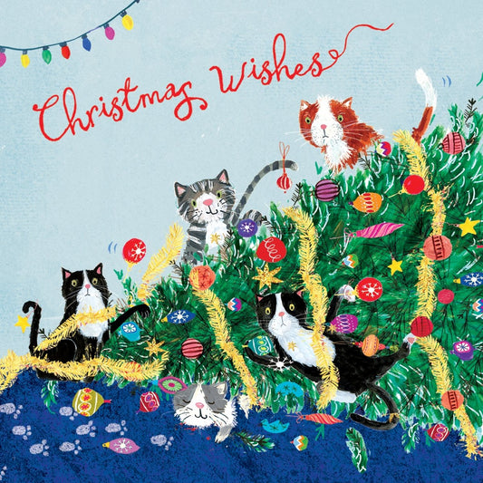 Cats Playing with Tree RSPCA Charity Christmas Cards 2025 10 pack