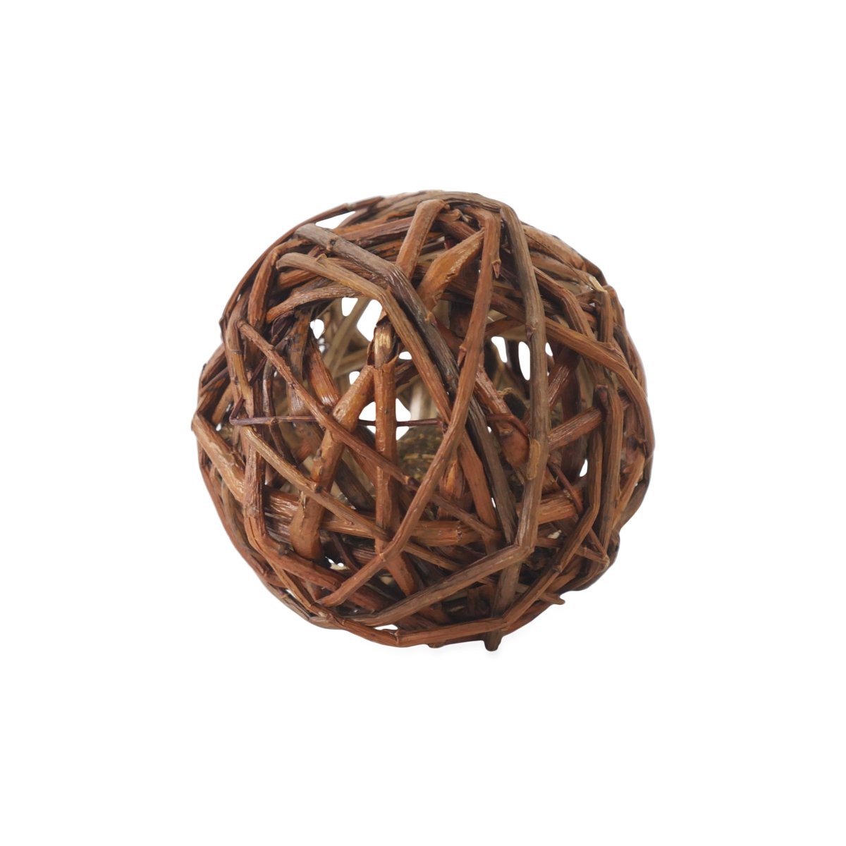 A natural colour willow and catnip woven ball.