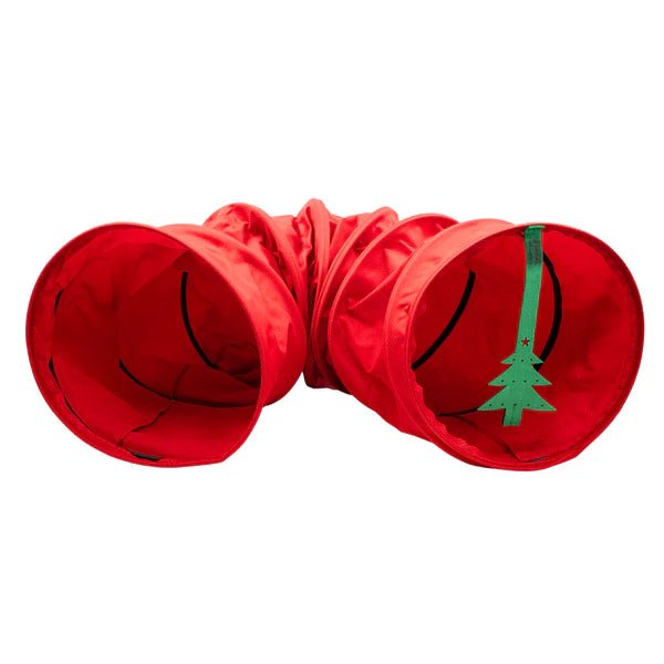 MyMeow Red Christmas Tree Cat Tunnel