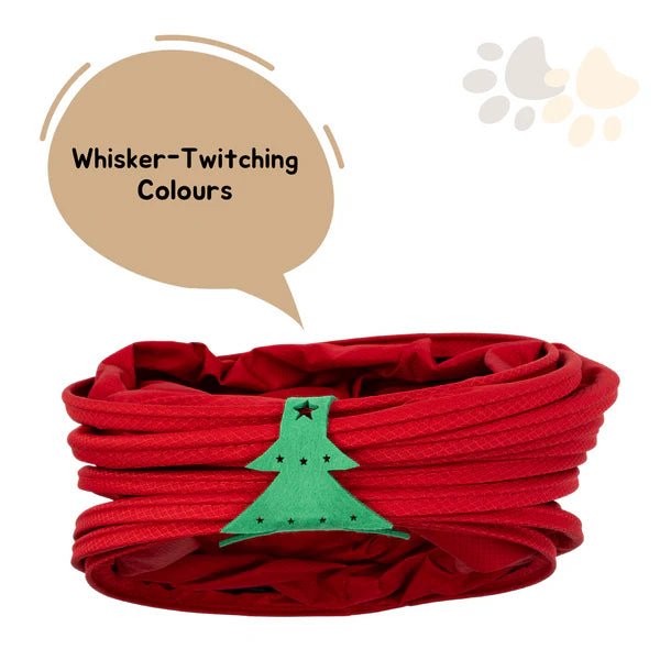 MyMeow Red Christmas Tree Cat Tunnel