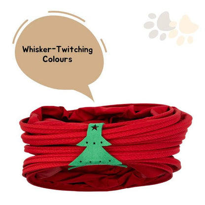 MyMeow Red Christmas Tree Cat Tunnel