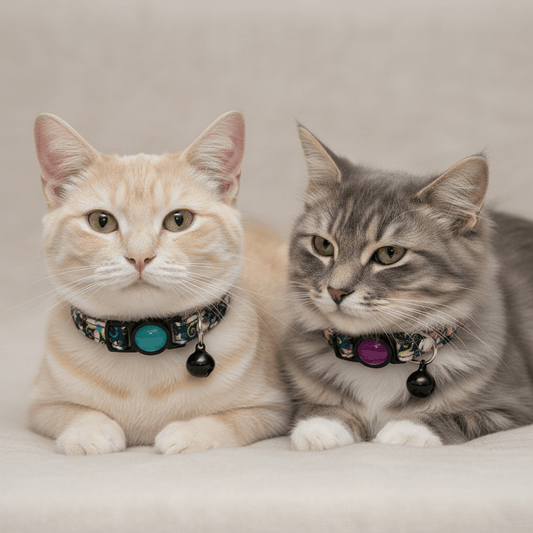 Cat Safety Collar, Denim Floral Gem
