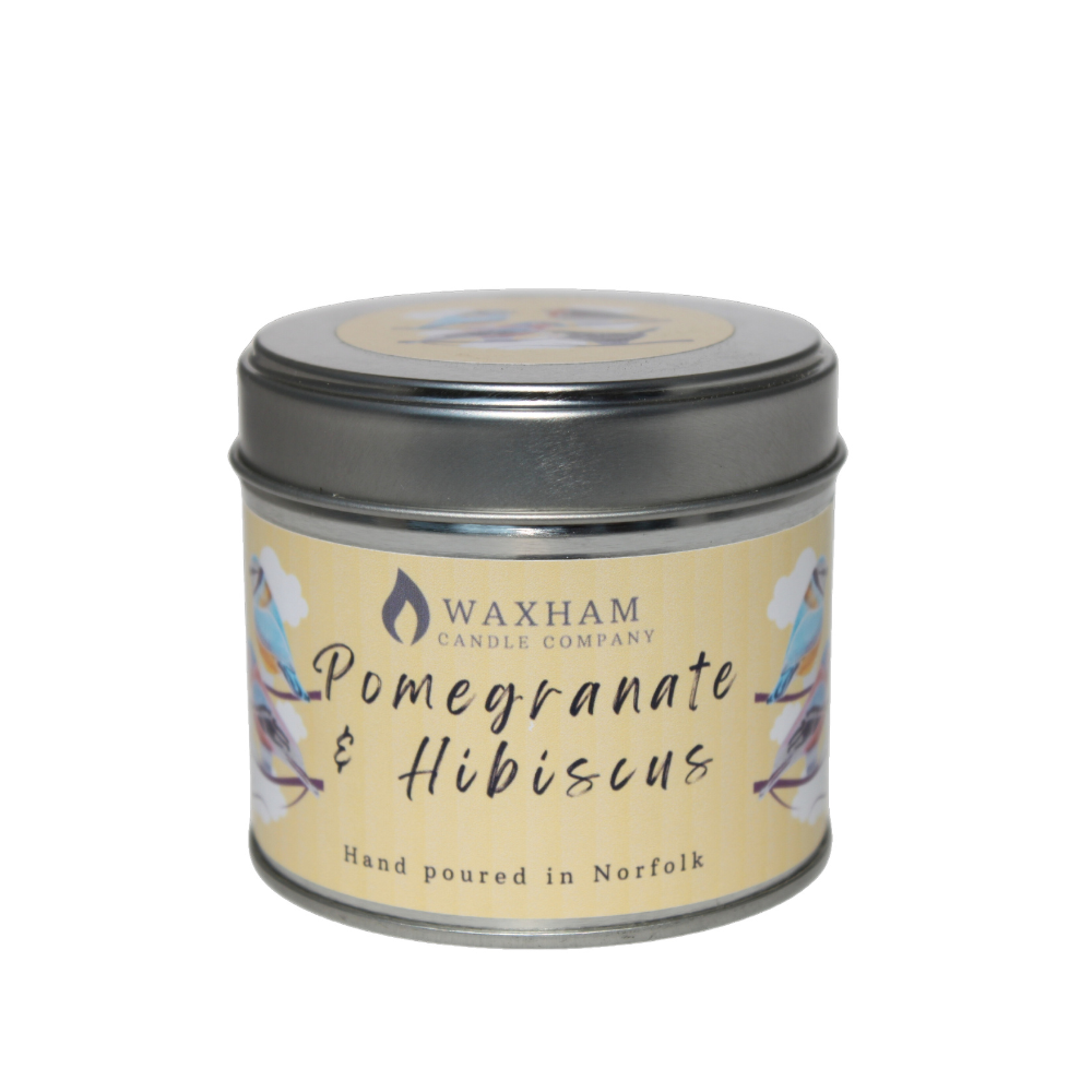 Waxham Pomegranate & Hibiscus Garden Birds Candle Tin