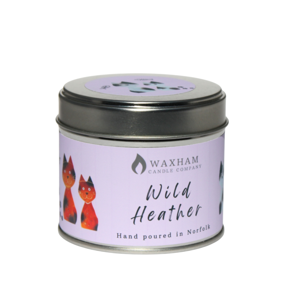 Wild Heather Cats Candle Tin by Waxham Candle Company