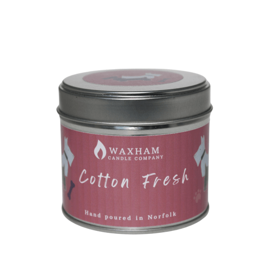 Cotton Fresh Dogs Candle Tin by Waxham Candel Company