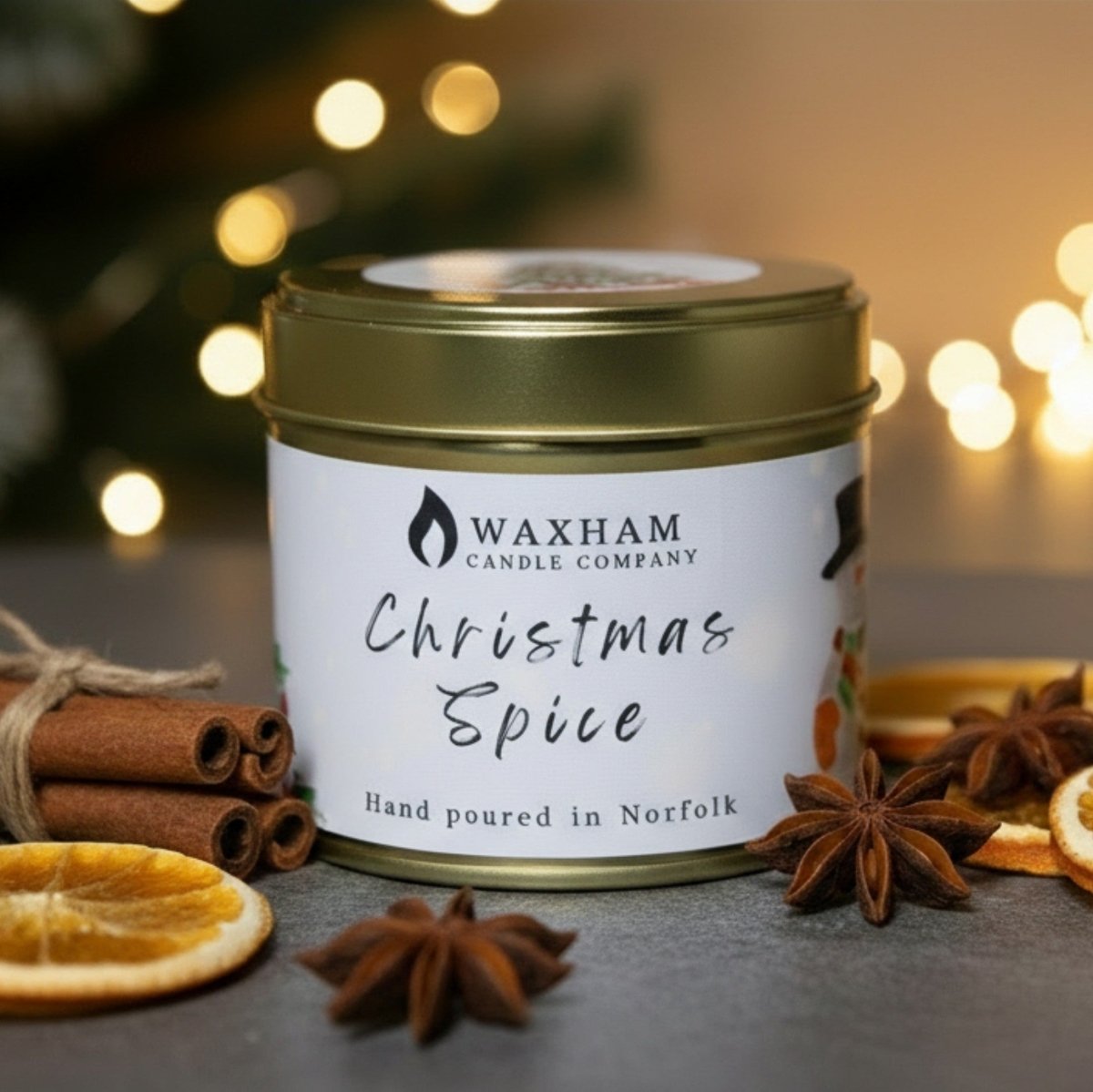 Christmas Spice Candle Tin by Waxham Candle Company