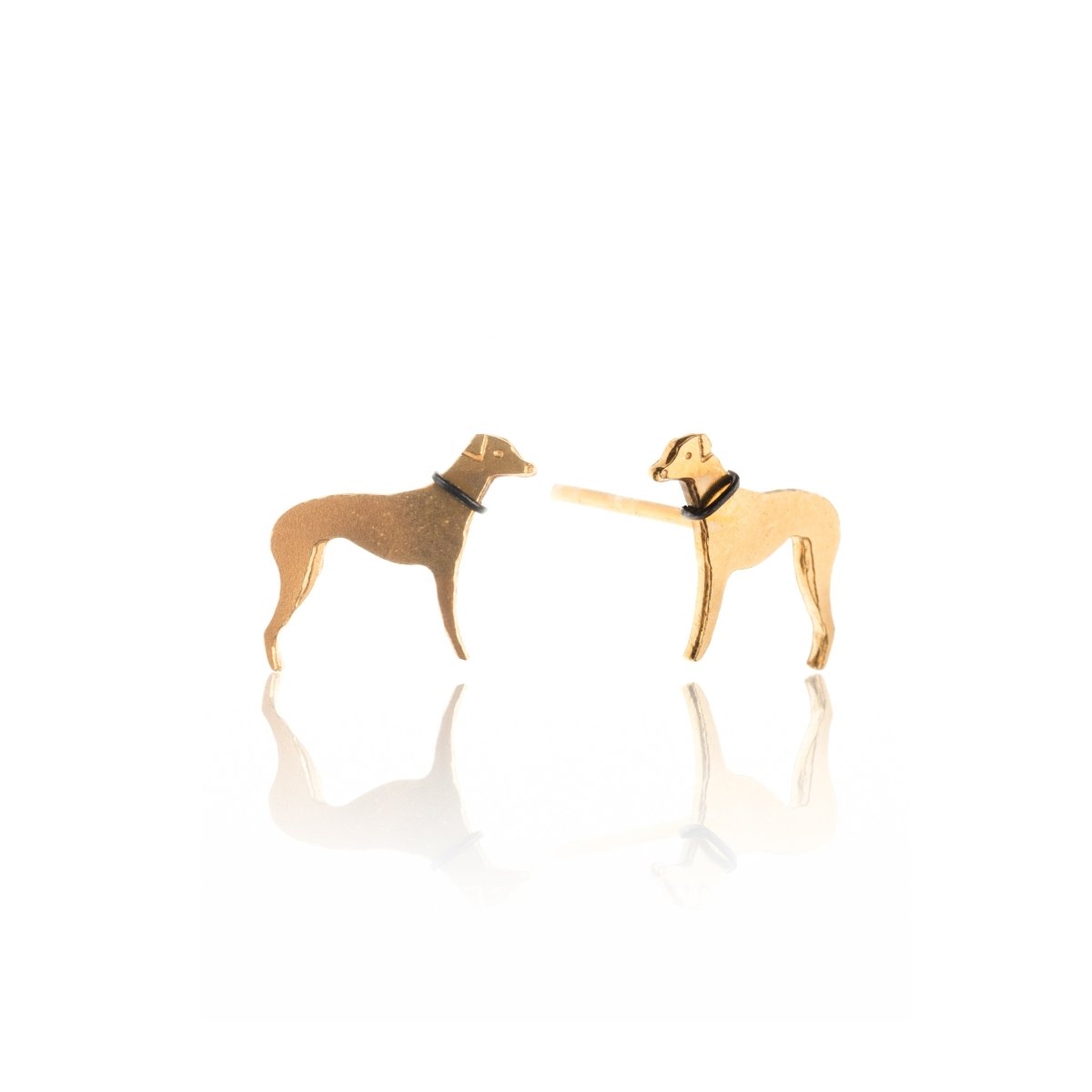Amanda Coleman Gold Whippet Stud Earrings