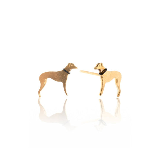 Amanda Coleman Gold Whippet Stud Earrings