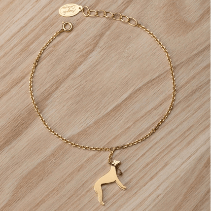 Amanda Coleman Gold Whippet on a Lead Bracelet