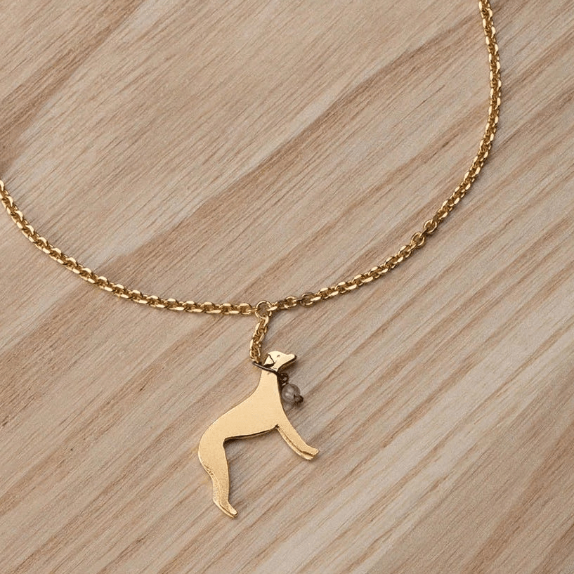 Amanda Coleman Gold Whippet on a Lead Bracelet
