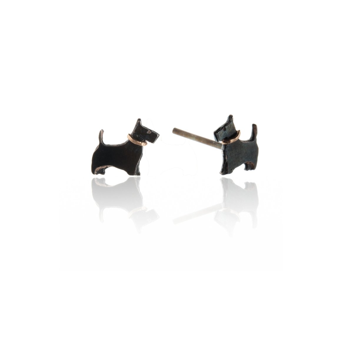 Amanda Coleman Black Scottie Dog Stud Earrings