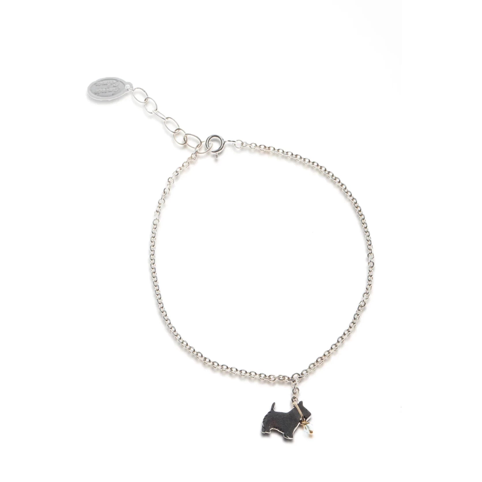 Amanda Coleman Black Scottie Dog on a Lead Bracelet