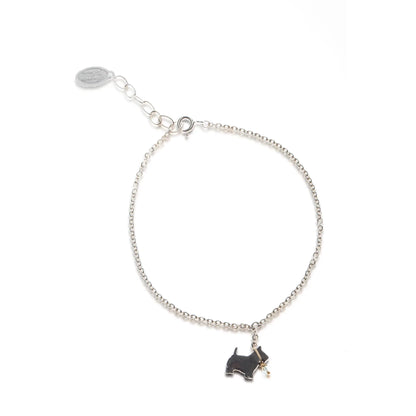Amanda Coleman Black Scottie Dog on a Lead Bracelet