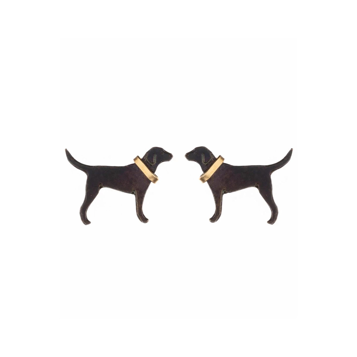 Amanda Coleman Black Labrador Stud Earrings