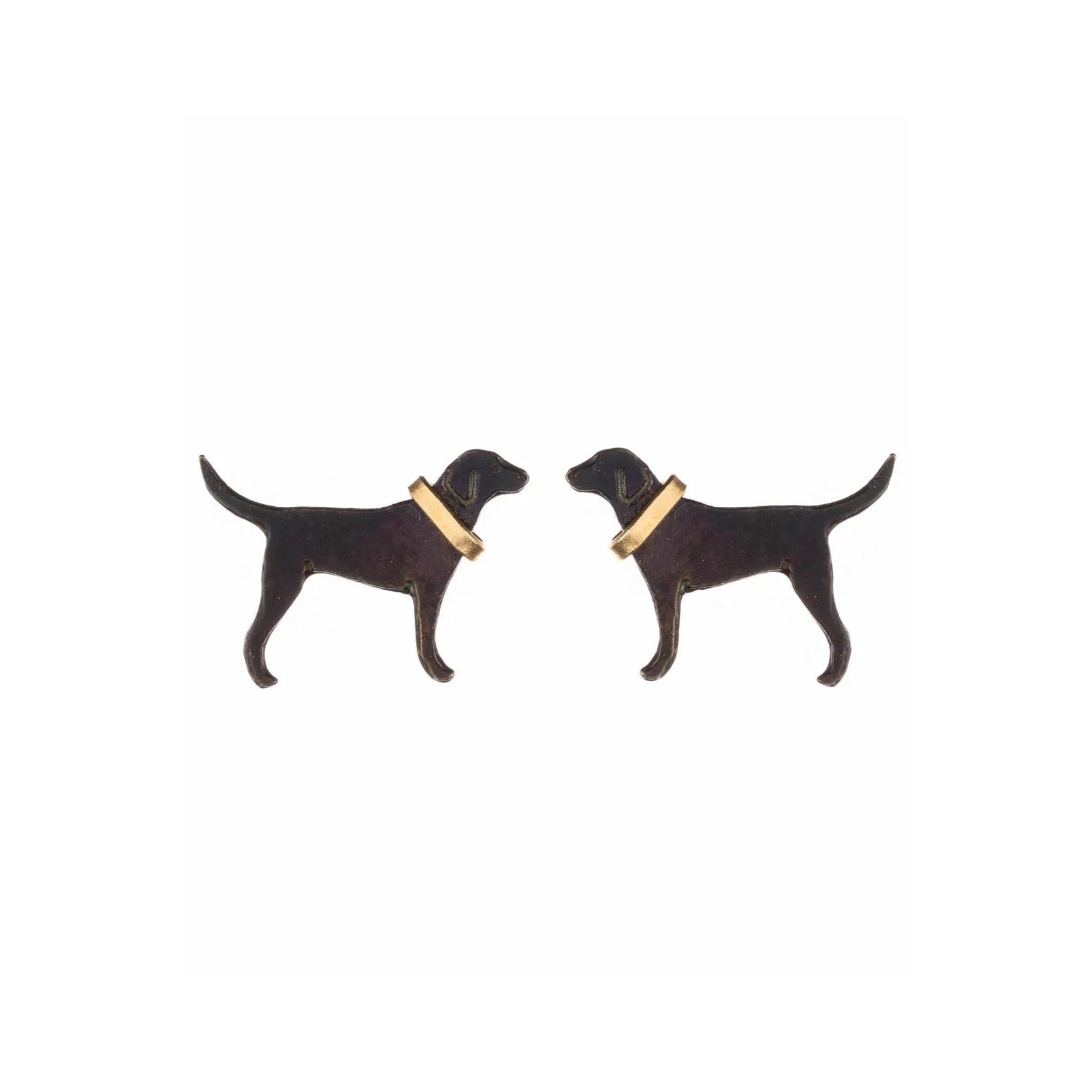 Amanda Coleman Black Labrador Stud Earrings