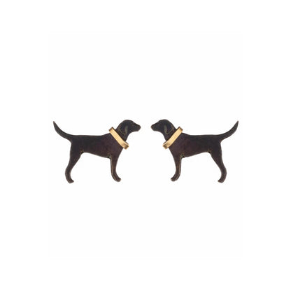 Amanda Coleman Black Labrador Stud Earrings