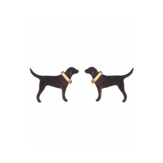 Amanda Coleman Black Labrador Stud Earrings