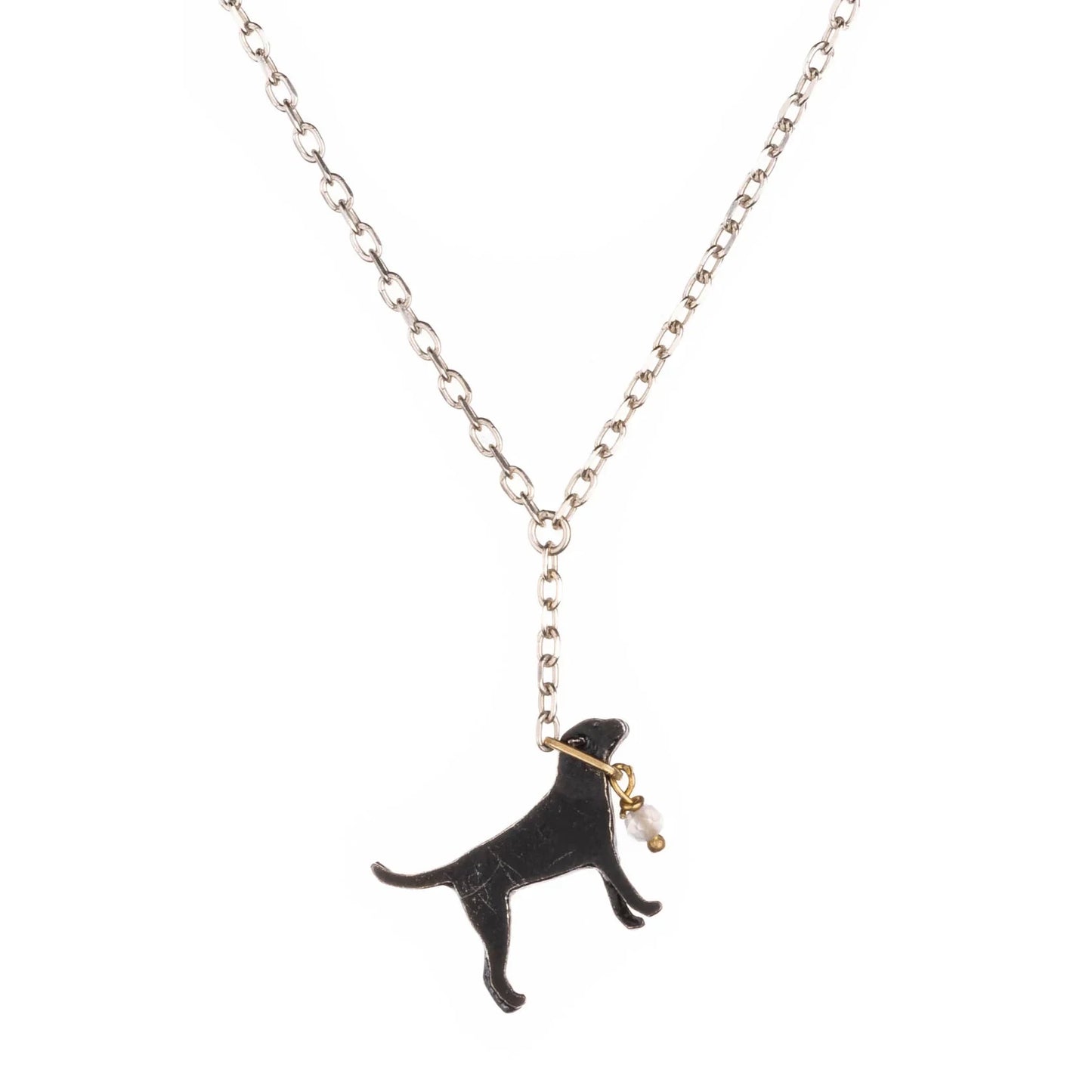 Amanda Coleman Black Labrador on a Lead Necklace
