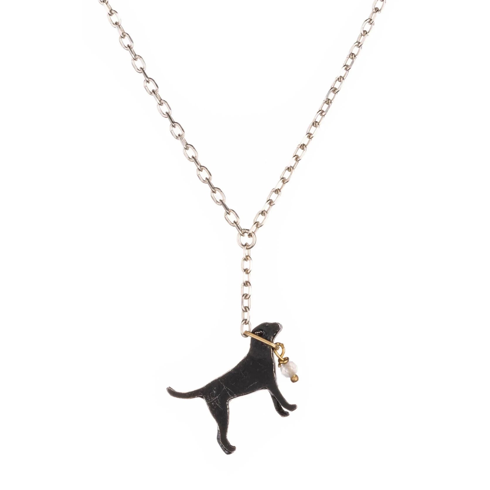 Amanda Coleman Black Labrador on a Lead Necklace