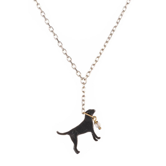 Amanda Coleman Black Labrador on a Lead Necklace
