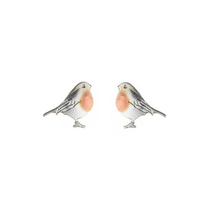 Amanda Coleman Silver Robin Stud Earrings
