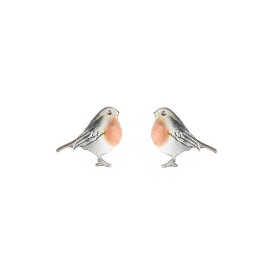 Amanda Coleman Silver Robin Stud Earrings