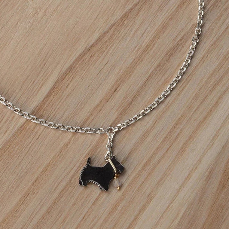 Amanda Coleman Black Scottie Dog on a Lead Bracelet