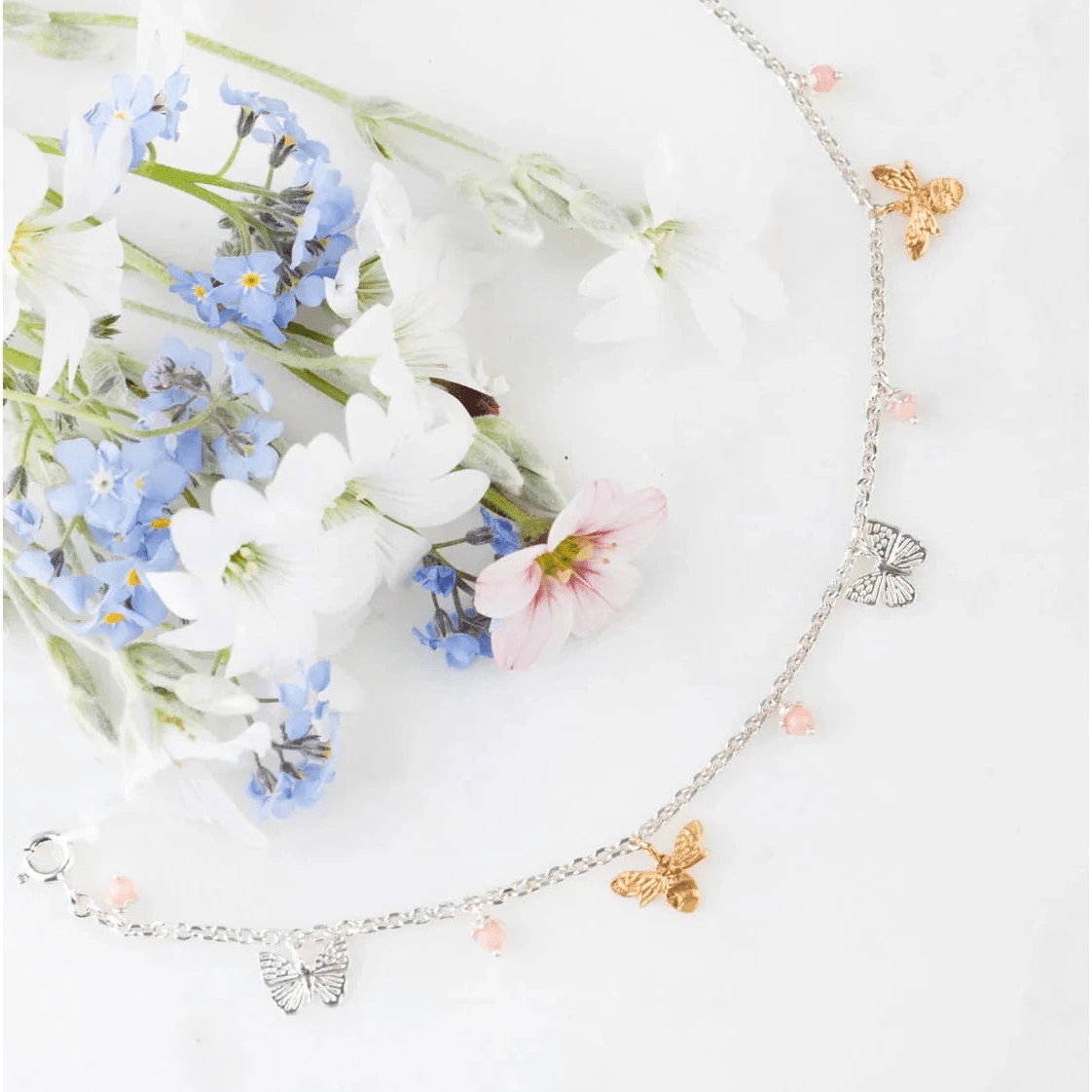 Amanda Coleman Bee, Flower & Butterfly Bracelet