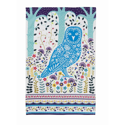 Woodland Owl Tea Towel