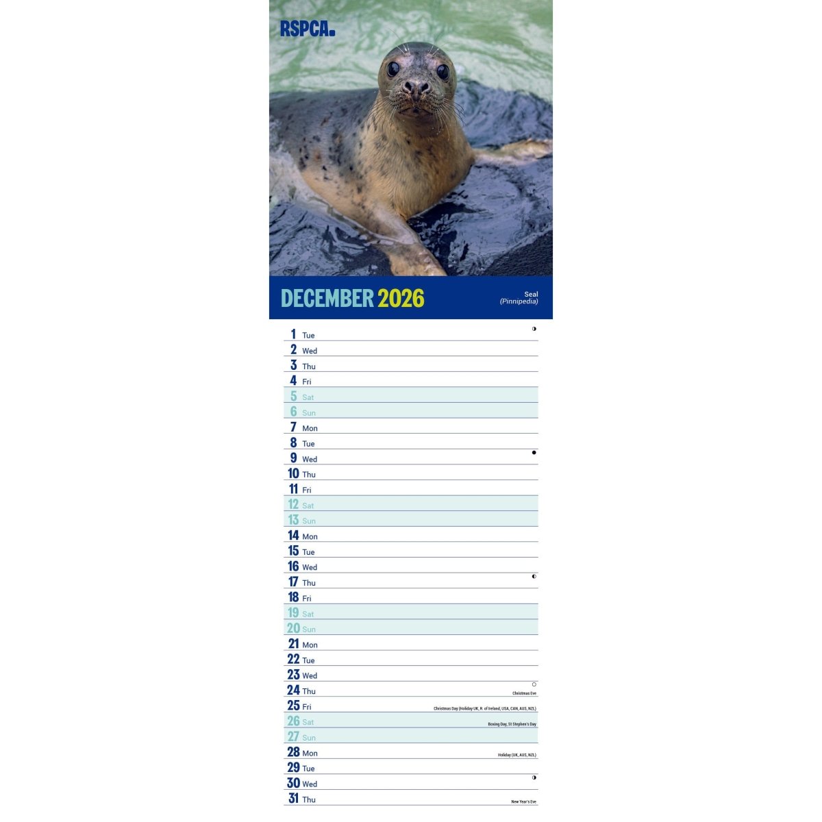 RSPCA British Wildlife Slim Calendar 2026