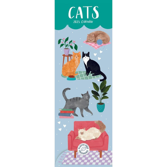 Anne Mortimer's Cats Illustrated Slim Calendar 2025