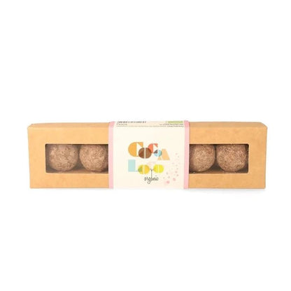 A box of Cocoa Loco Milk Chocolate Champagne Truffles on a white background.