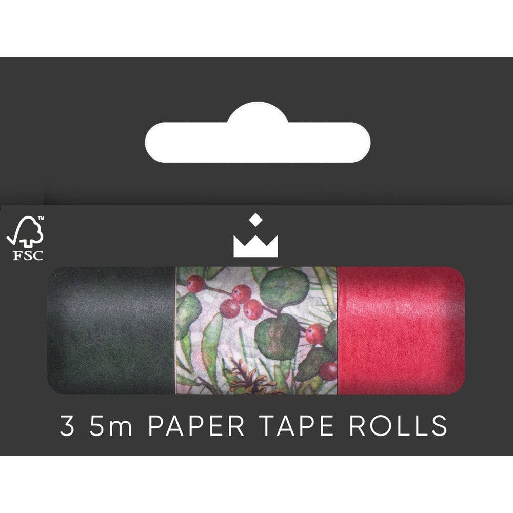 Christmas Sprig 25mm x 5m Tape (3pcs)