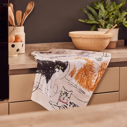 Feline Friends Tea Towel