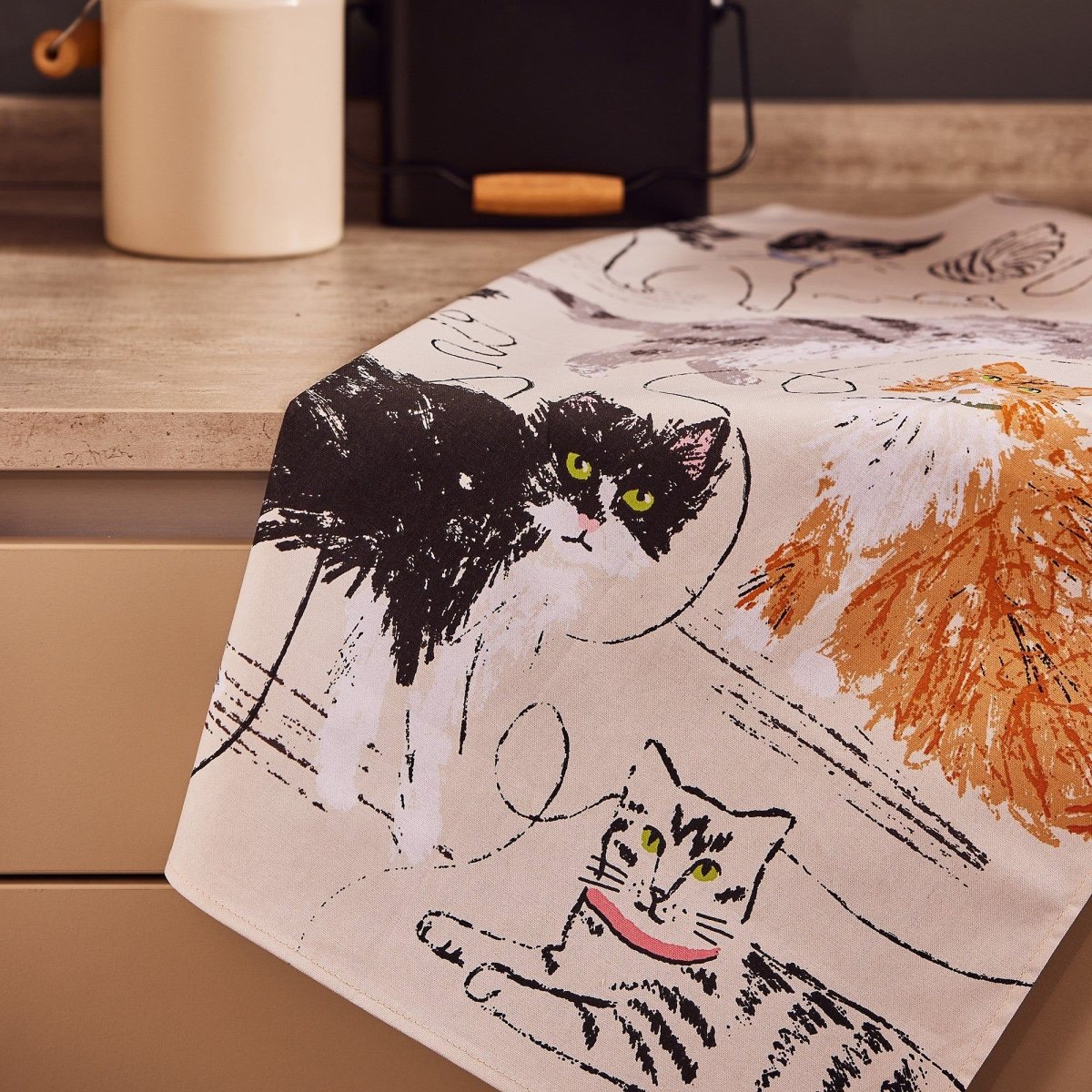 Feline Friends Tea Towel