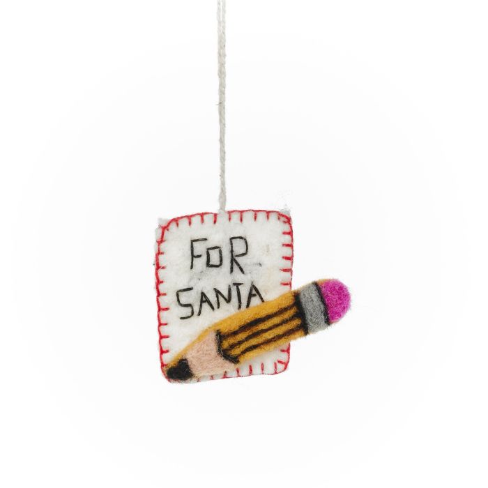 Handmade Felt Christmas Eve Essentials (Set of 4) Hanging Christmas Decorations