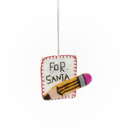 Handmade Felt Christmas Eve Essentials (Set of 4) Hanging Christmas Decorations