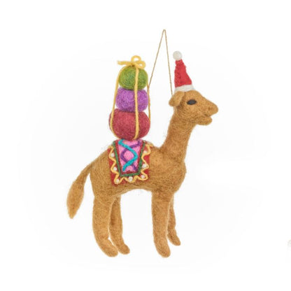 Handmade Felt Humphrey the Christmas Camel Hanging Decoration