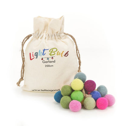 Handmade Biodegradable Felt Lightbulb Garland Home Decoration