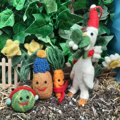 Handmade Felt Winter Veggies (Set of 3) Hanging Christmas Decorations