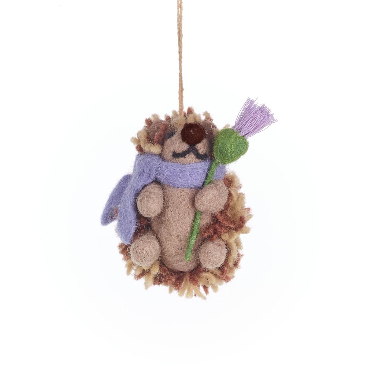 Handmade Felt Thea the Hedgehog Hanging Decoration