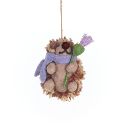 Handmade Felt Thea the Hedgehog Hanging Decoration