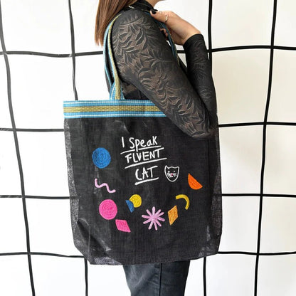 Small Talk 'Fluent Cat' Recycled Shopper Bag